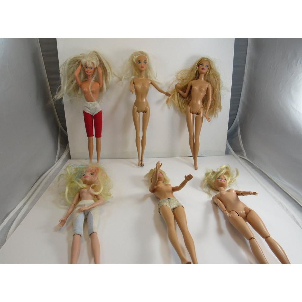 Mattel Barbieโ Doll Lot 6 Blonde Dolls 1966-2015 Made Indonesia China